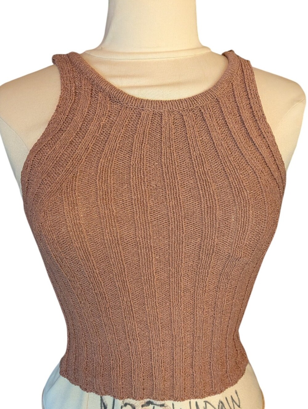 Sincerely Jules NWT Light Brown Camel Colored Sleeveless Crop Top XS Y2k